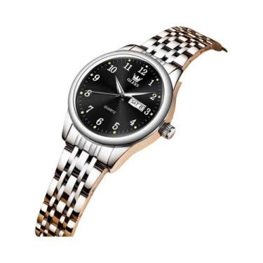 Imagem de Relógio De Quartzo Feminino Luminoso À Prova d'Água Em Aço Inoxidável 