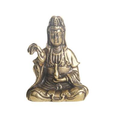 Imagem de Estátua de latão antigo Guanyin Avalokiteshvara B 33 mm x 44 mm - yiwe