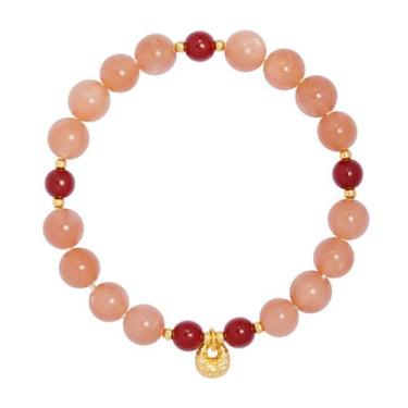 Imagem de Pulseira Moonstone para mulheres com contas de areia em ouro roxo - yi