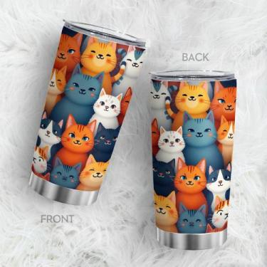 Imagem de Caneca de viagem Oasisdream Tumbler de aço inoxidável 600mL com tampa