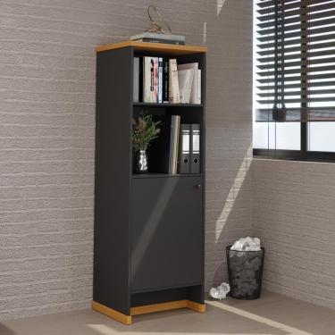 Imagem de Armário Organizador Estante Livreiro Com Porta  3 Prateleiras Tampo MDP 25mm Áustria - Vianossa