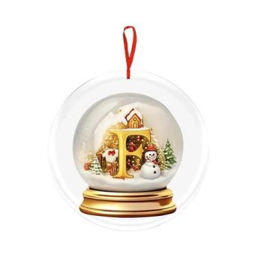 Imagem de Bola De Cristal Amarela De Acrílico Para Decoração De Árvore De Natal,