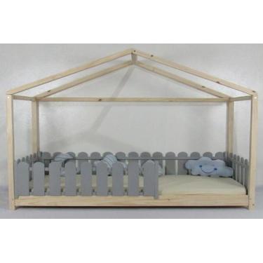 Imagem de Cama Montessoriana Solteirão Frente Casinha Colorida Madeira Maciça Pi