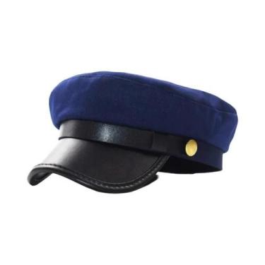 Imagem de Boina Feminina De Couro PU Com Topo Plano, Respirável E Confortável, E