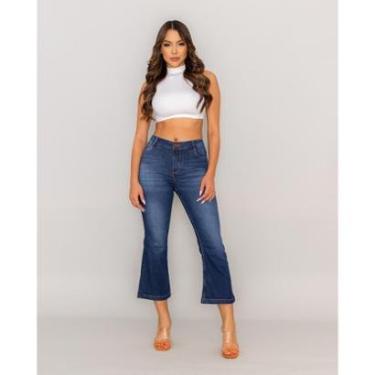 Imagem de CALÇA JEANS FEMININA CROPPED FLARE 18001-Feminino