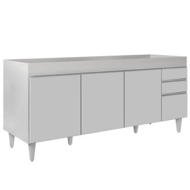 Imagem de Balcão Gabinete Para Pia 180cm Sem Tampo Dallas Branco - Lumil