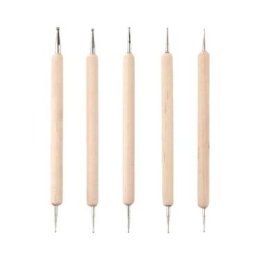 Imagem de Conjunto De 5 Canetas Para Nail Art: Caneta Pontilhadora, Pincel Para 