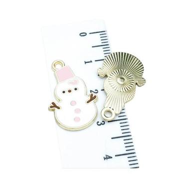 Imagem de Pingente Esmaltado Natalino Branco Em Liga Para Fabricação De Joias DI