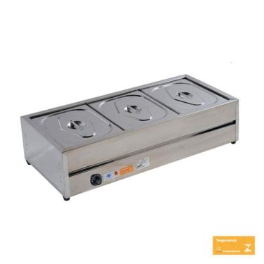 Imagem de Rechaud Térmico de 03 Cuba GNs de 1/2 por 100 mm de Inox 220V RT03M IBET