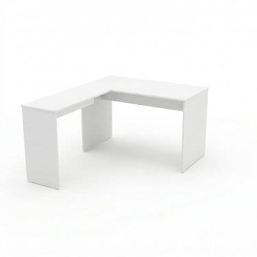 Imagem de Mesa em L para Escritório 120x60cm Studio Branco Branco