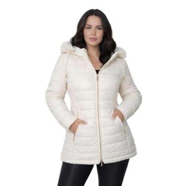 Imagem de Jaqueta ParKa Feminina Dupla Face Nylon/Peluciada Off-White-Feminino