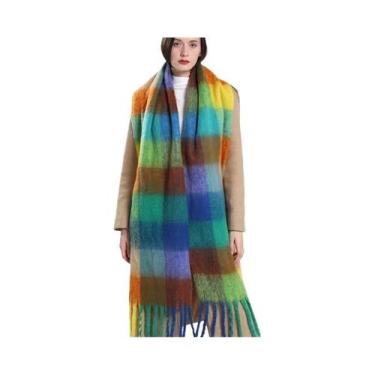 Imagem de Cachecol De Luxo Feminino Em Cashmere, Pashmina Grossa E Quente, Lenço