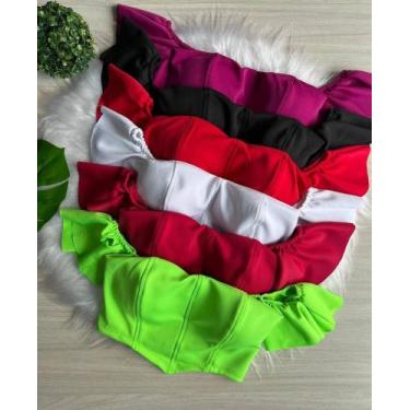 Imagem de Cropet preto verde tecido duna tamanho P - Gaby