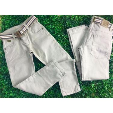 Imagem de Calça Sarja Infantil Masculino Areia Com Cinto - ARTICOLARE, 4