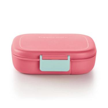 Imagem de Porta sanduíche quadrado descomplica rosa quartzo da tupperware