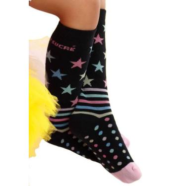 Imagem de Meia Infantil Preta Estrelas Mon Sucre, P, Preto