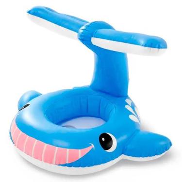 Imagem de Boia Infantil 3D Inflavel Cobertura Proteção UV Menino Bebê Rosa Praia