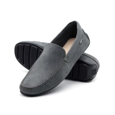 Imagem de Mocassim Masculino Boss em Couro Nobuck Cinza Escuro - 9850NC - Andacc