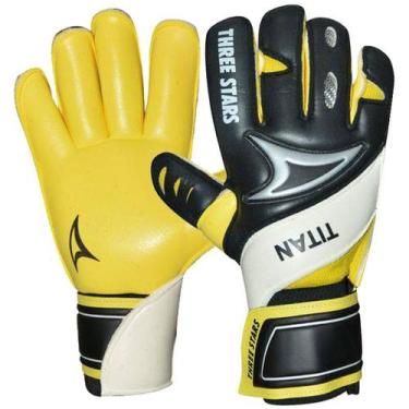 Imagem de Luva para Goleiro de Futebol de Campo Three Stars Titan - Palma Amarel
