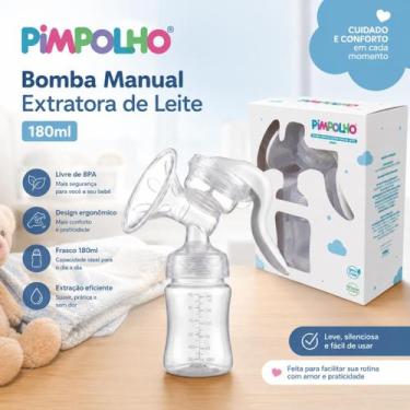 Imagem de Bomba Manual Extratora De Leite Pimpolho 180ml BPA Free Confortável e 