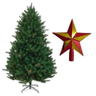 Imagem de Árvore De Natal 120cm Pinheiro Com Ponteira e Pinhas 376 Pontas - SALD