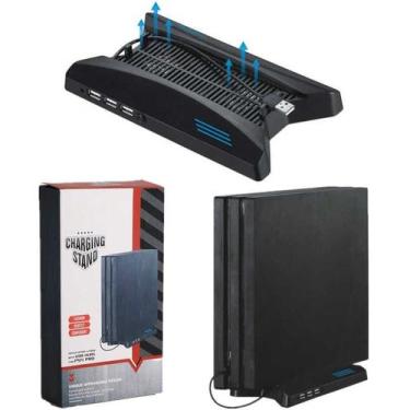 Imagem de Cooler Compatível Com PlayStation 4 Pro Suporte Carregador Hub 3 USB B