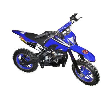 Imagem de Mini Moto Cross Trilha 49cc  PARTIDA ELÉTRICA BZ Azul Gasolina com Óleo 2 Tempos BARZI MOTORS