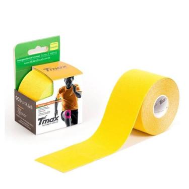 Imagem de Bandagem TMAX Amarela 5cm x 5m  Elástica Adesiva para Suporte Muscular