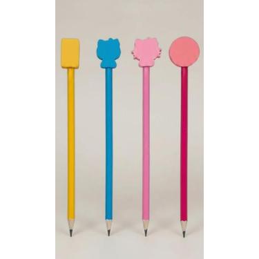 Imagem de Kit 4 Lápis HB com Borracha Desenho Animado - Congratulations Store