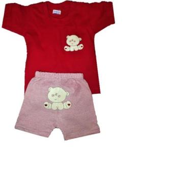 Imagem de Conjunto Infantil Camiseta Vermelha E Shorts Tam 1 - Baby Melon Brasil