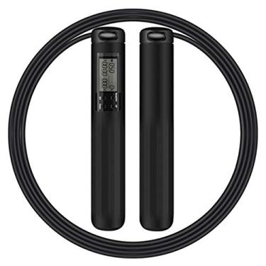 Imagem de Corda de pular digital inteligente corda de pular de contagem digital vários modos comprimento ajustável para exercício de fitness em casa