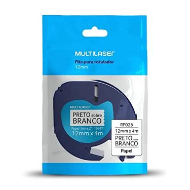 Imagem de Fita para Rotulador Dymo Letratag 10697 Preto sobre Branco Papel 12mm Multilaser - RF026
