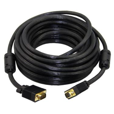 Imagem de Cabo para Monitor VGA HD15m preto 30 metros com filtro