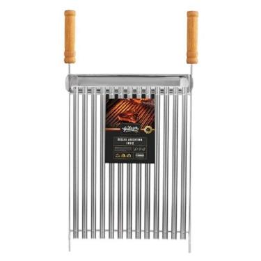 Imagem de Grelha Inox Parrilla Argentina 40X40Cm Com Calha