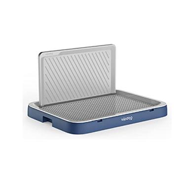 Imagem de Suporte portátil para almofada de xixi para cães com proteção de parede, suporte para almofadas de filhotes, cão potty cachorrinho treinamento caixa de areia bandeja de banheiro para cães gatos, azul, 65 x 49 x 5 cm