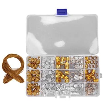 Imagem de Anéis trançados de cabelo, anéis trançados de metal modernos prendedores de punhos DIY 161 pçs antiferrugem multiuso para decoração de cabelo