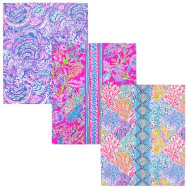 Imagem de Lilly Pulitzer Pacote com 3 pastas de bolso, organizadores de documentos coloridos em tamanho carta, pastas vêm perfuradas para caber em fichários, Shell Me Something Good (sortidos)