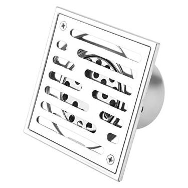 Imagem de Teuopioe Aço Inoxidável Quadrado AntiOdor Banheiro Piso Dreno De Resíduos Chuveiro Escorredor Grande Calibre No Banheiro, Cozinha, Varanda(150 * 150mm（大口径款）)