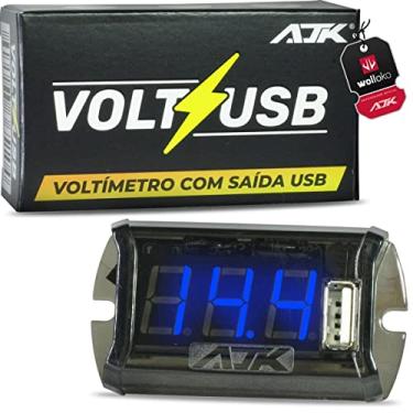 Imagem de Voltímetro AJK Volt USB Som Automotivo Caixa Bob Carregador