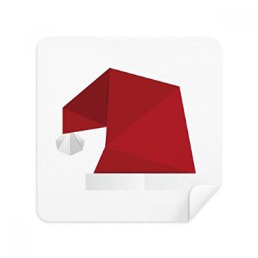 Imagem de Chapéu de Natal abstrato padrão origami óculos pano limpador de tela tecido camurça pacote com 2