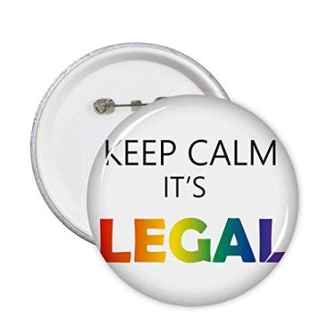 Imagem de Broche de bandeira de arco-íris LGBT Keep Calm com emblema de botão, 5 peças