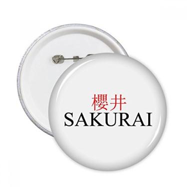 Imagem de Shkurai Japaness City Name Red Sun Flag Round Pins Badge Button Emblema Acessório Decoração 5 peças