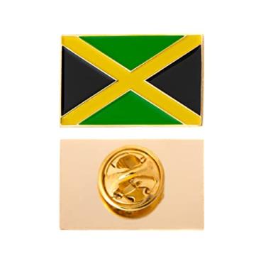 Imagem de Desert Cactus Jamaica Country Flag Lapel esmalte feito de metal souvenir chapéu masculino feminino patriótico jamaicano (pinos retangulares)