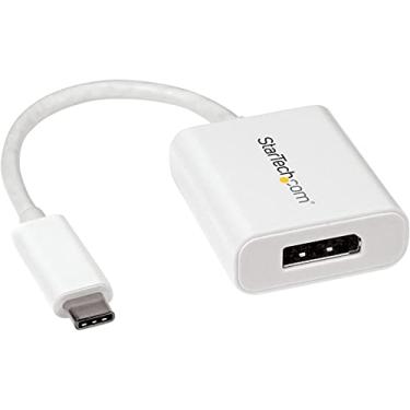 Imagem de StarTech. Adaptador USB C para DisplayPort – 4K 60Hz/8K 30Hz – USB tipo-C para DP 1.4 HBR2 – Conversor de vídeo de monitor USB-C compacto (DP Alt Mode) – Compatível com Thunderbolt 3 – Branco (CDP2DPW)