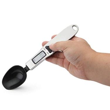 Imagem de balanças de bolso 0.1g mini, balanças de cozinha eletrônica lcd digital colher peso escala grama cozinha balança função tara