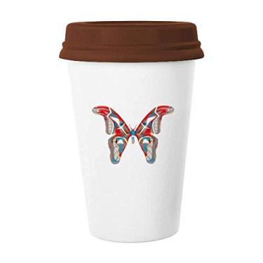 Imagem de Caneca de cerâmica 3D Borboleta em cor vermelha e azul Caneca de café Copo de cerâmica