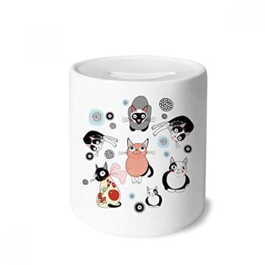 Imagem de DIYthinker Animal Pet Cute Cat Family Dinheiro Caixa de Cerâmica Porta-Moedas Presente