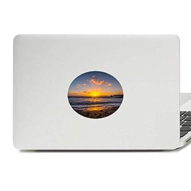 Imagem de Adesivo de notebook com emblema de vinil e imagem de natureza oceano água mar praia ciência