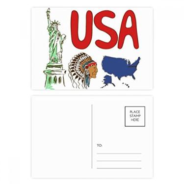 Imagem de Conjunto de cartão postal de aniversário com símbolo nacional dos Estados Unidos