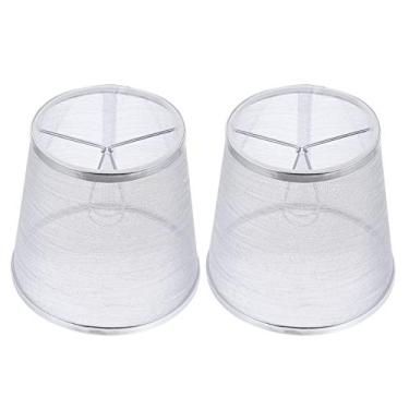 Imagem de OSALADI Abajur de gaze transparente com clipe para lâmpada para lustre de mesa, luminária de chão, prata
